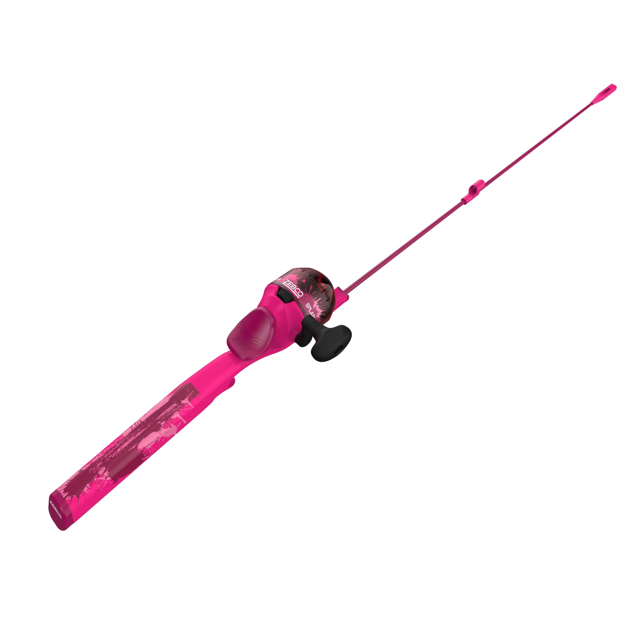 Zebco Kids Splash Floating Spincast Reel and Fishing Rod Combo, 29-Inch Fishing Pole, Size 20 Reel, Right-Hand Retrieve, Pink