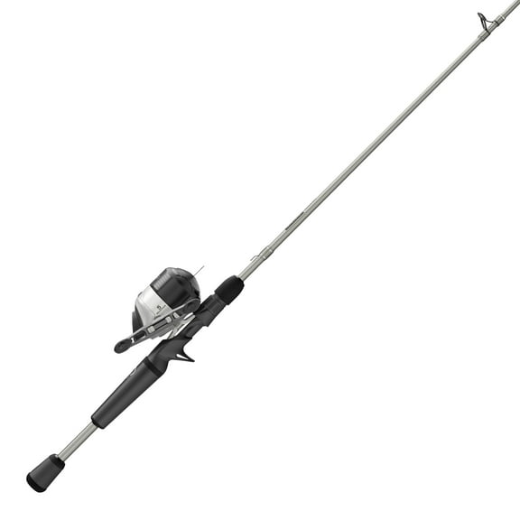 Zebco Omega Spincast Reel and Fishing Rod Combo, 6-Foot 6-Inch 2-Piece IM6 Graphite Fishing Pole, Split MaxTac Grip Rod Handle, Size 30 Reel, Pre-spooled with 10-pound Zebco Line, Silver