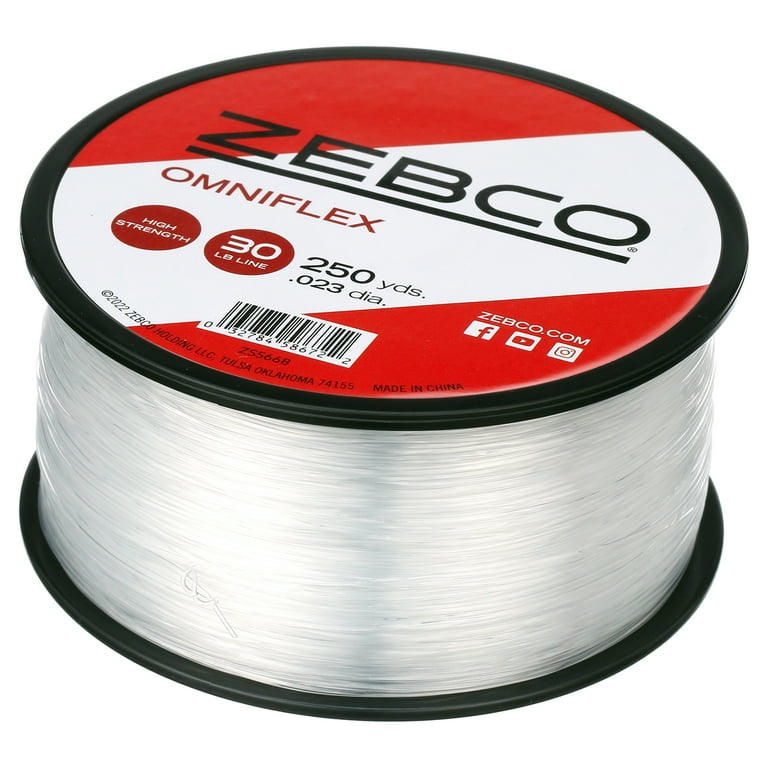 Zebco Omniflex Monofilament Fishing Line, 30-Pound Tested, Clear