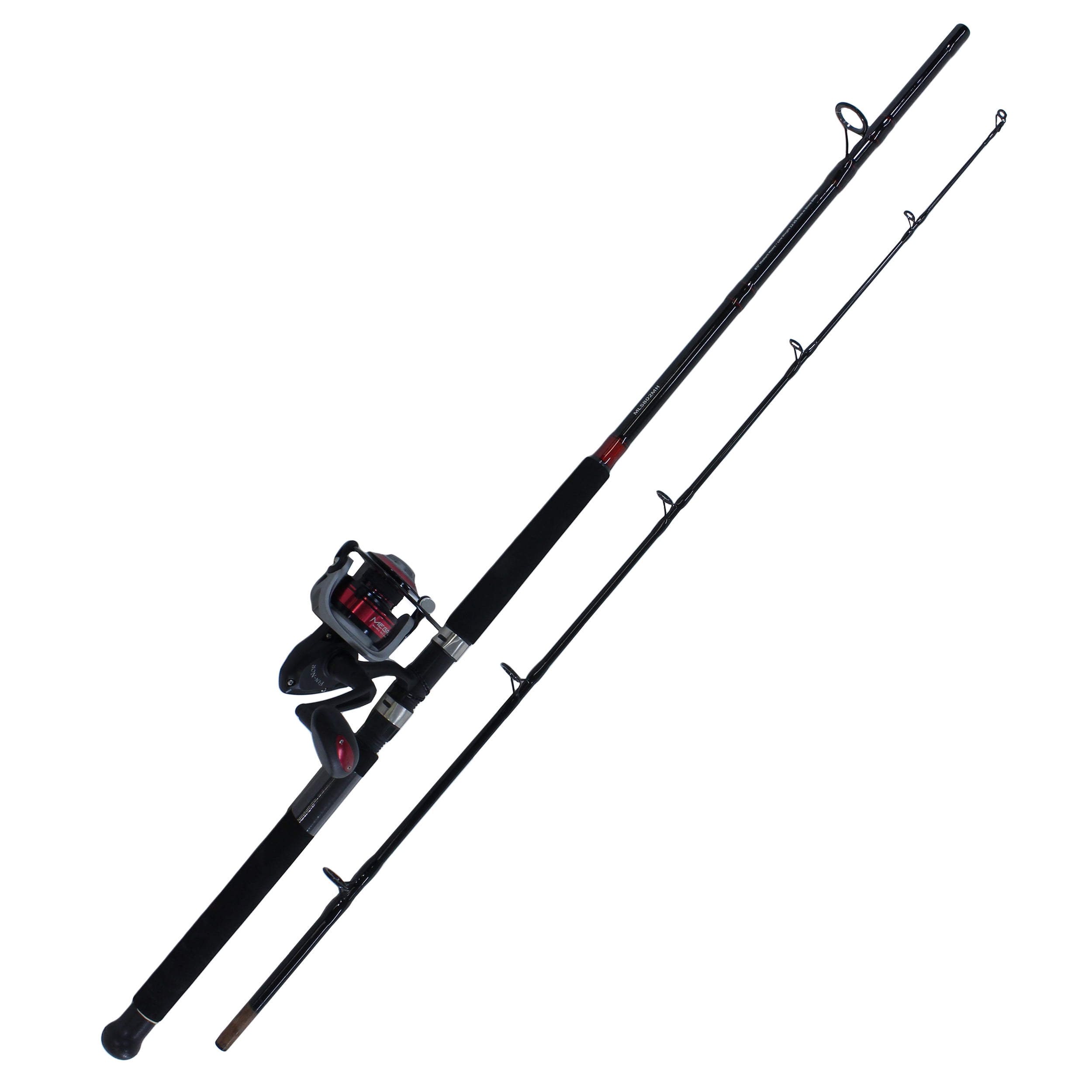 Quantum Drive Spinning Reel and Fishing Rod Combo, 2-Piece IM7 Graphite Rod  with Split-Grip EVA Foam Rod Handle, Continuous Anti-Reverse Fishing Reel