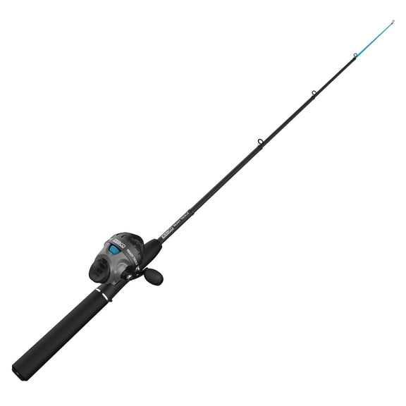 Zebco Ready Tackle Spincast Reel and Telescopic Fishing Rod Combo, Extendable 17-Inch to 5-Foot 6-Inch Fishing Pole, Right-Hand Retrieve, 53-Piece Tackle Kit, Black