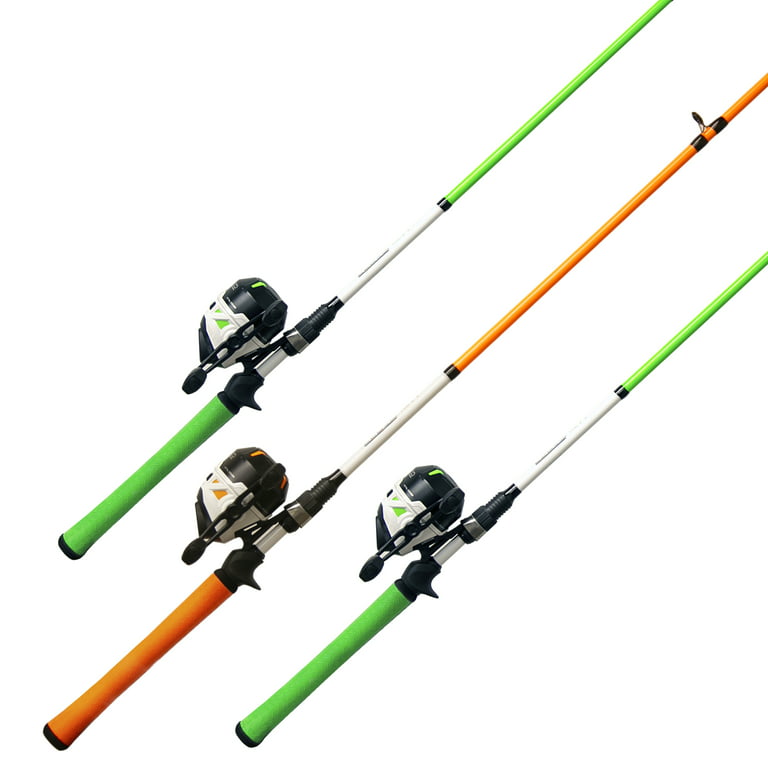 Zebco Roam Spincast Reel and Fishing Rod Combo, 6-Foot 2-Piece Rod;  Assortment: Available in Green or Orange