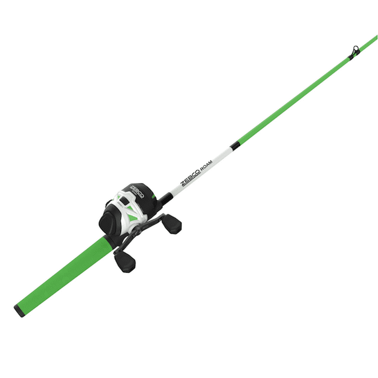 Zebco Roam Spincast Reel and Fishing Rod Combo 6 Foot Rod Size 30 Reel Green