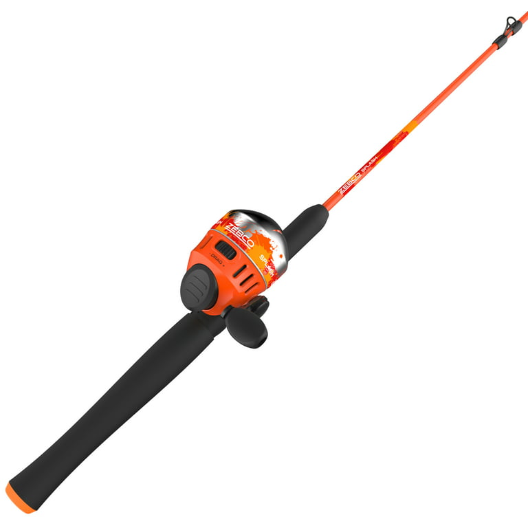 Zebco SPLASH Orange 602M Spincast Fishing Rod and Reel Combo 10#