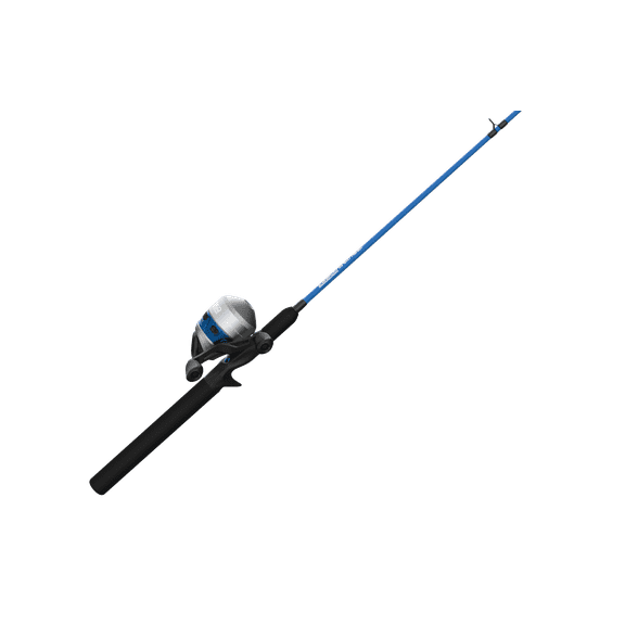 Zebco Salt Fisher 33 Spincast Reel and Fishing Rod Combo, 6-Foot 6-Inch 2-Piece Rod, Blue/Silver