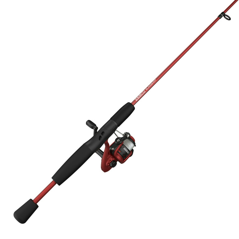 Zebco Z-Cast Spinning Fishing Rod 17-Inches to 5-Foot 6-Inch Telescopic Red