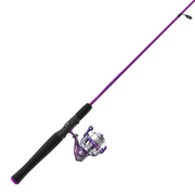 Zebco Splash Spinning Reel and Fishing Rod Combo, 6-Foot Fishing Pole, Size 20 Reel, Purple