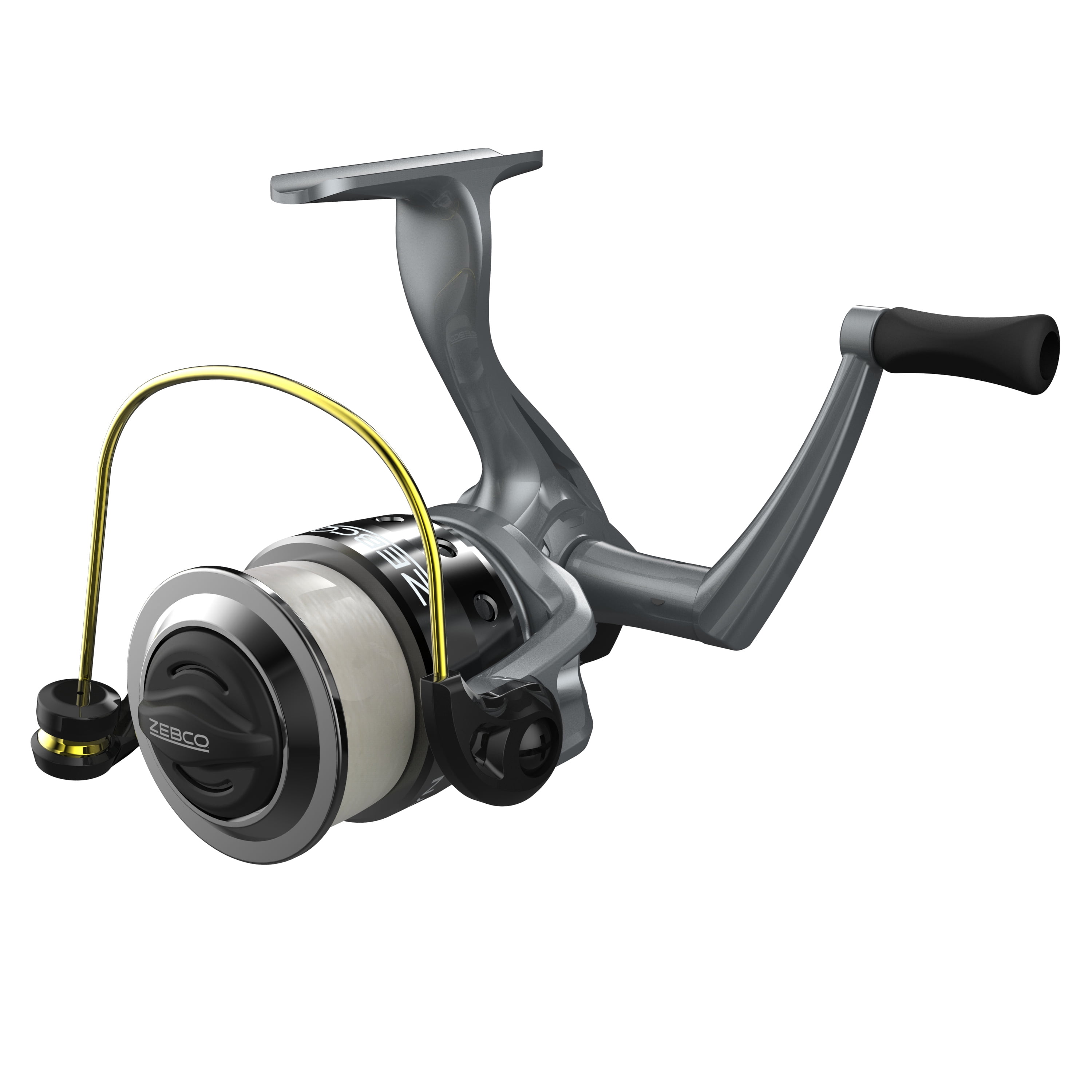 Zebco Spyn Spinning Fishing Reel, Size 30 Reel, Silver/Black, Clam