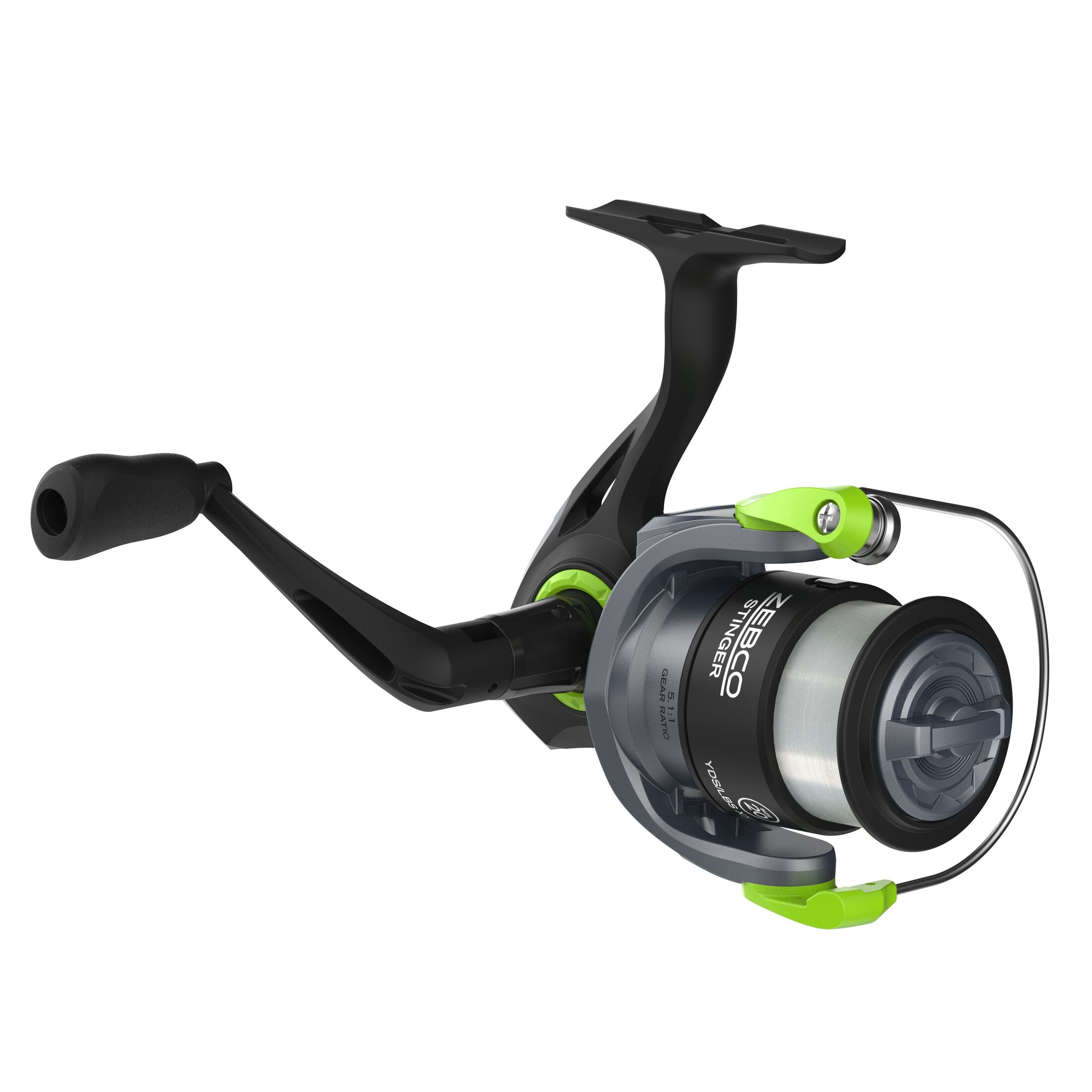 Zebco Stinger Spinning Fishing Reel, Size 20, 5.1:1 Gear Ratio, 1+1 Bearings, 8-Pound Line (Clam Packaging)