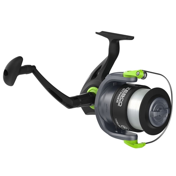 Zebco Stinger Spinning Fishing Reel, Size 80, 4.1:1 Gear Ratio, 1+1 Bearings, 25-Pound Line (Clam Packaging)