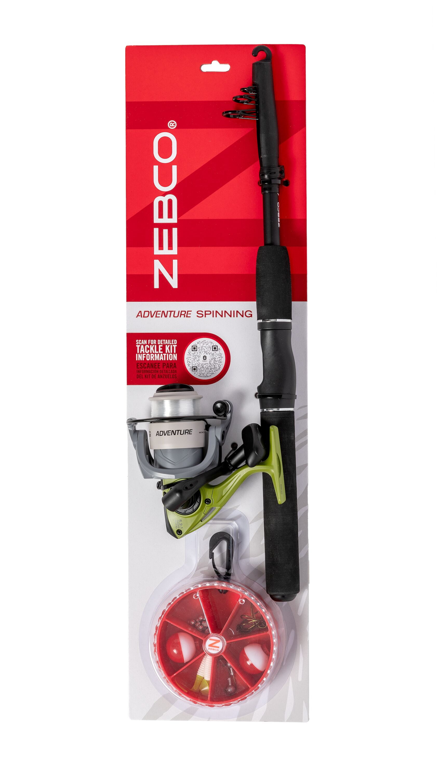 Zebco Telescopic Adventure Spin Fishing Combo Kit - Walmart.com