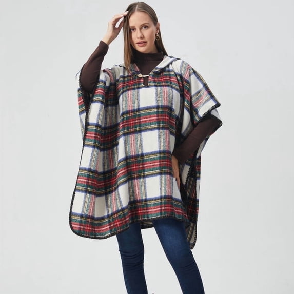 ZEBLIOSO Women's Hooded Shawls and Wraps Cowgirl Style in Winter Western Ponchos One Size