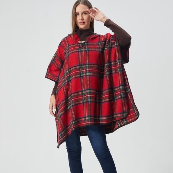 ZEBLIOSO Women's Hooded Shawls and Wraps Cowgirl Style in Winter Western Ponchos One Size