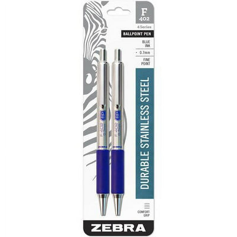 F-402 Ballpoint Pen, Retractable, Fine 0.7 mm, Blue Ink, Stainless Steel/Blue Barrel, 2/Pack F-402 Ballpoint Pen, Retractable, Fine 0.7 mm, Blue Ink, Stainless Steel/Blue Barrel, 2/Pack
