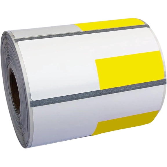 Zebra 2 5/8 x 1 1/8(2.625 x 1.125) inch Direct Thermal Polypropylene Labels 4000D, Yellow(Left Top) Price tag, Direct Thermal Label, 500 Per Roll, 24 Rolls/Box