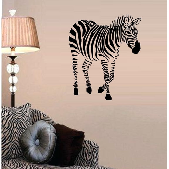 Zebra #2 (full body) Wall or Window decal : 21" x 25"