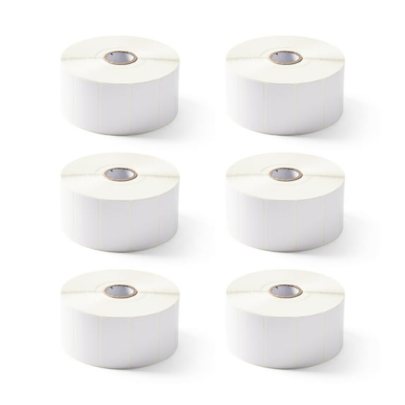 Zebra 2 x 1 in Direct Thermal Paper Labels Z-Perform 2000D Permanent Adhesive Shipping Labels - 1 in Core - 6 Rolls