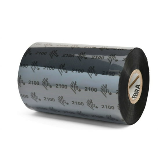 Zebra 2100 Thermal Transfer Wax Ribbon, 6.14" x 1,476', 1" Core, 12 Ribbons