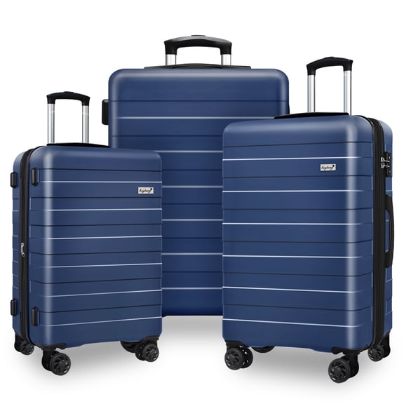Zebra 3-Piece Hardside Spinner Luggage Set - 20/24/28 inch，Navy