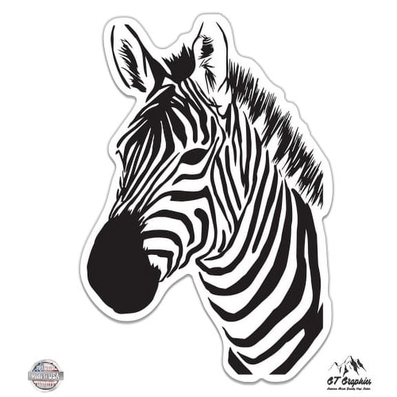 Zebra - 3" Vinyl Sticker - For Car Laptop I-Pad Phone Helmet Hard Hat - Waterproof Decal