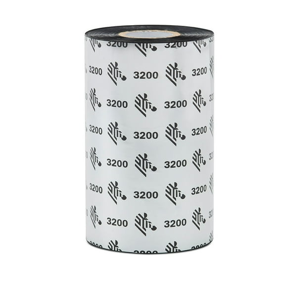 Zebra 3200 Thermal Transfer Wax/Resin Ribbon, 3.15" x 1,476', 1" Core, 6 Ribbons