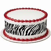 Zebra 7inch Round Edible Border 7inch Round Edible Photo Image Cake Decoration