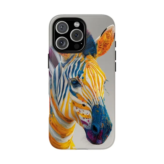 Zebra Abstract Paint Splash Art Case for iPhone 17 11 12 13 14 15 16 Pro Max
