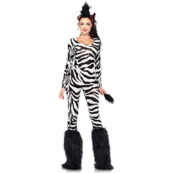 Leg Avenue Wild Zebra Catsuit Costume Adult Medium/Large Female
