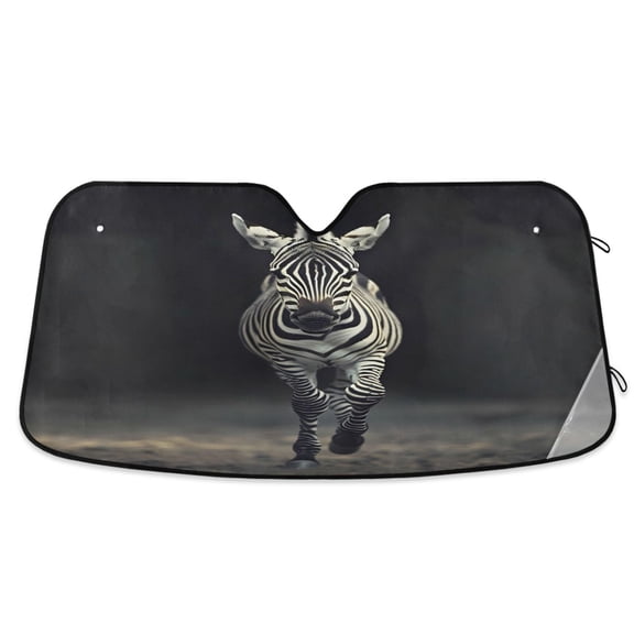 Zebra Animal Car Windshield Sun Shade Foldable Car Front Window Visor Heat and UV Protection 53x23.5