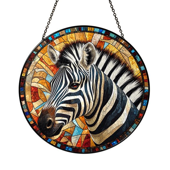 Zebra Animal Glass Suncatcher – Decorative Safari Window Decor