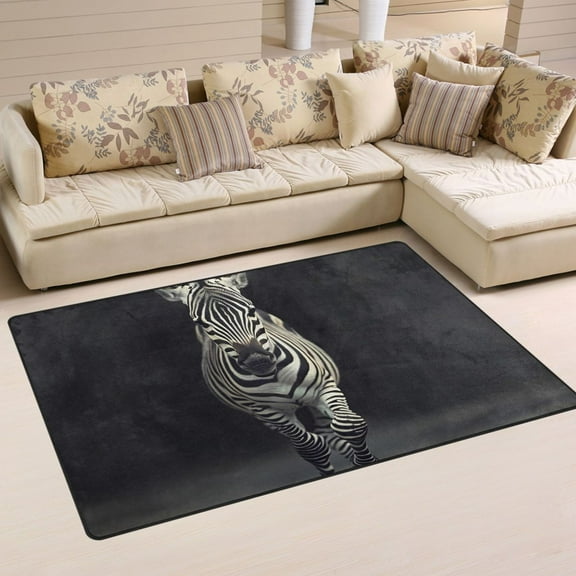 Zebra Area Floor Mats Non-Slip Rugs Soft Doormat 31 x 20 inch Carpet for Living Dining Room Bedroom Decorative