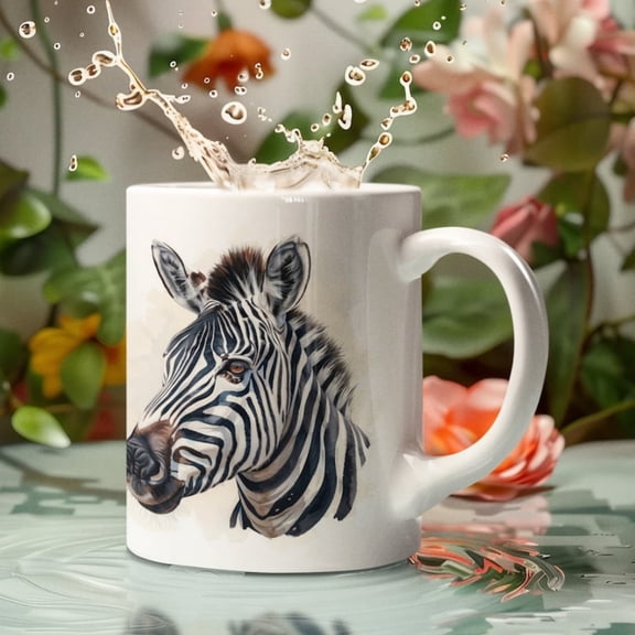 Zebra Art Mug Animal Prinoffee Cup.