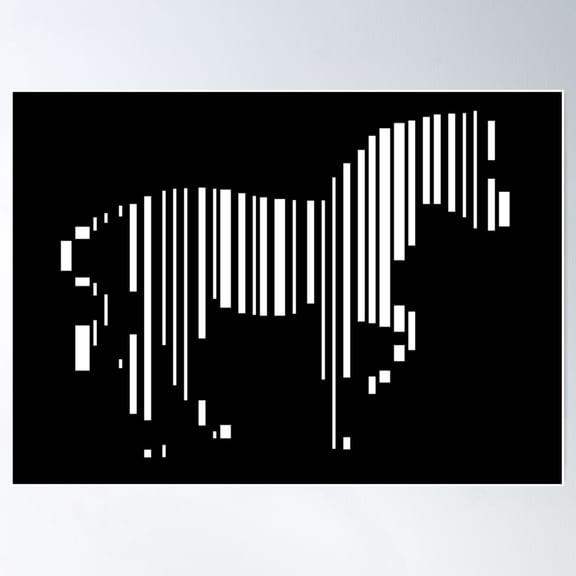 Zebra Barcode White Stripes Poster Wall Art, Modern Wall Decor For Living Room Bedroom, 12x18 UNFRAMED