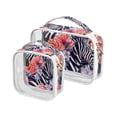 thumbnail image 1 of Zebra Beautiful Flowers Makeup Bags Set Travel Toiletry Bags Portable Cosmetic Bags Organizer Waterproof 2 Packs, 1 of 7