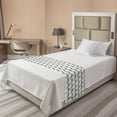 thumbnail image 1 of Zebra Bed Runner, Repetitive Striped Horse Cartoon Pattern Plain Background, Decorative Accent Bedding Scarf for Hotels Homes and Guestrooms, Twin, Eggshell Taupe Grey, by Ambesonne, 1 of 2