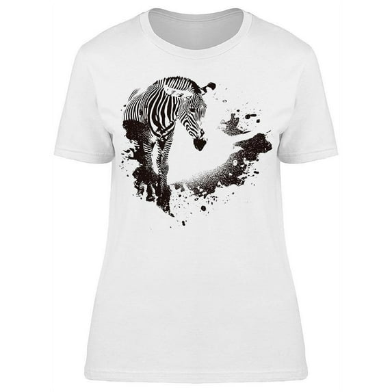 Zebra Black And White T-Shirt Women -Image by Shutterstock, Female x-Large