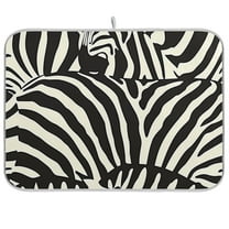 Zebra Black Print Dish Drying Mats Kitchen Mat Microfiber Counter Absorbent Dish Pad Drainer Rack 16"x18"
