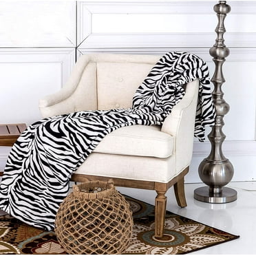 Zebra Black and White Soft Warm Throw Animal Printed Flannel Fleece Bed Blanket Bedding