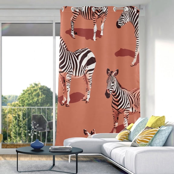 Zebra Blackout Curtain Panels Drapes Privacy Assured with Light Filtering Curtains for Living room Bedroom Bathroom Window