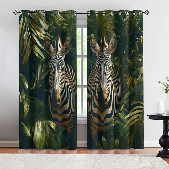 Misty Blue Forest Blackout Curtains, Foggy Woodland Drapes for Bedroom ...