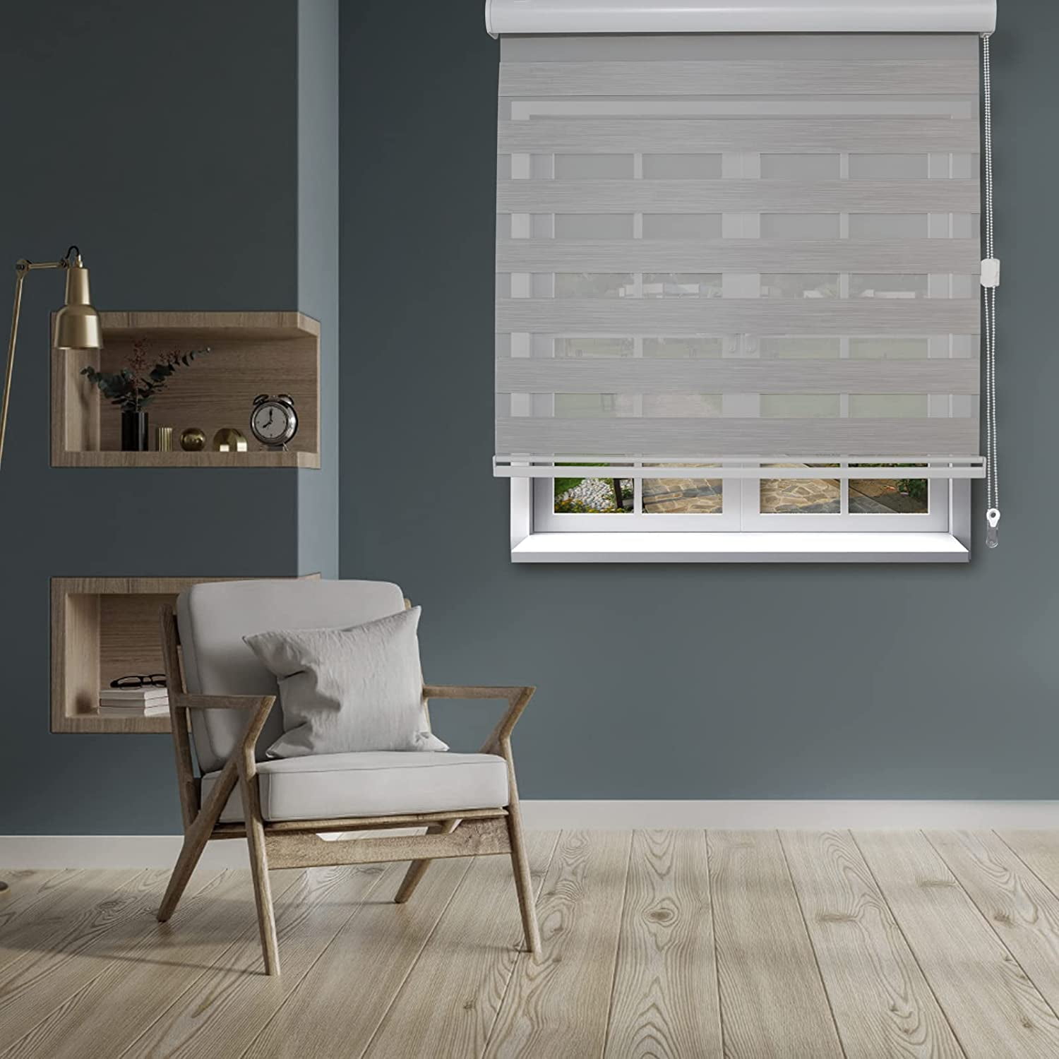 Zebra Blinds, Corded Dual Layer Zebra Roller Window Shades, Child Safe, Window Treatments Sheer