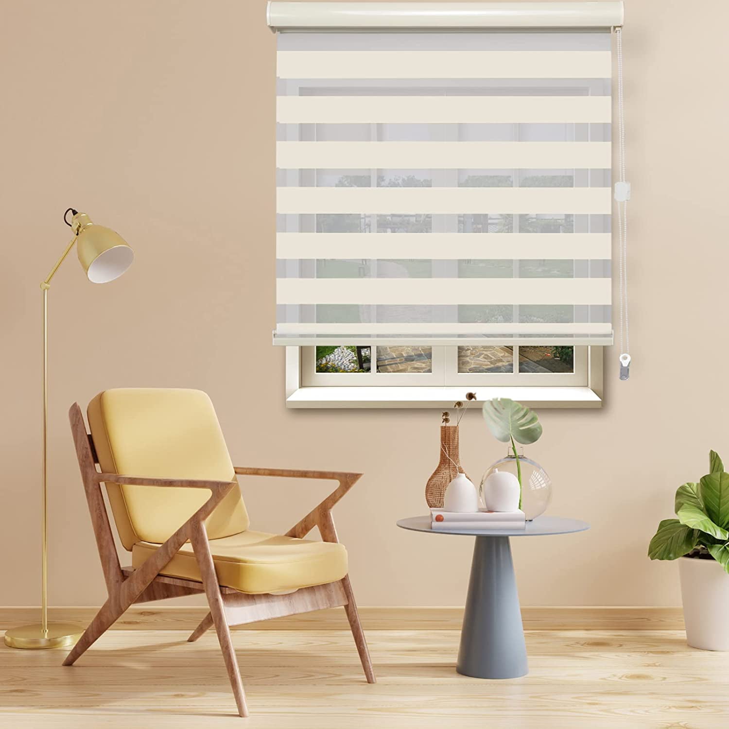Zebra Blinds, Corded Dual Layer Zebra Roller Window Shades, Child Safe, Window Treatments Sheer