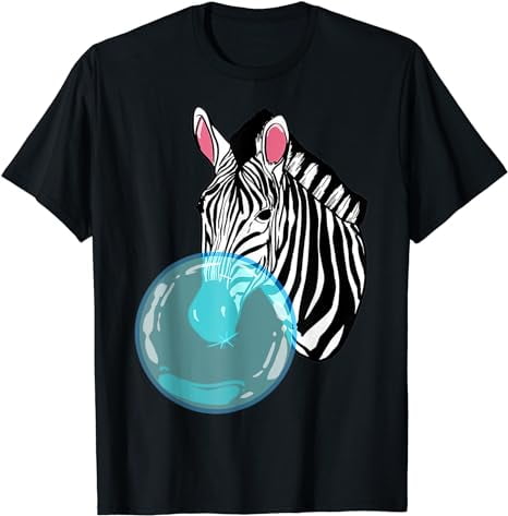 Zebra Bubblegum Funny Animal Chewing Gum Girls Boys Birthday T-Shirt