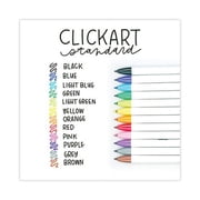 Zebra ClickArt Porous Point Pen, Retractable, Fine 0.6 mm, Assorted Ink Colors, White/Assorted Barrel, 12/Pack | Order of 1 Pack