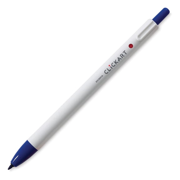Zebra ClickArt Retractable Marker - Blue
