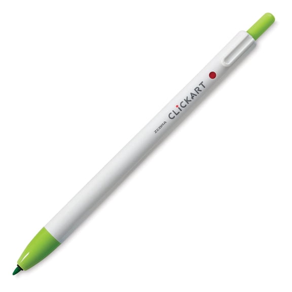 Zebra ClickArt Retractable Marker - Light Green
