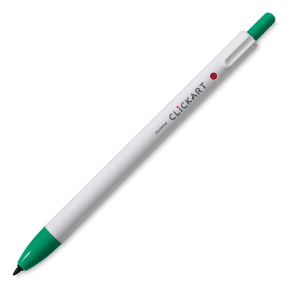 Zebra ClickArt Retractable Marker - Green