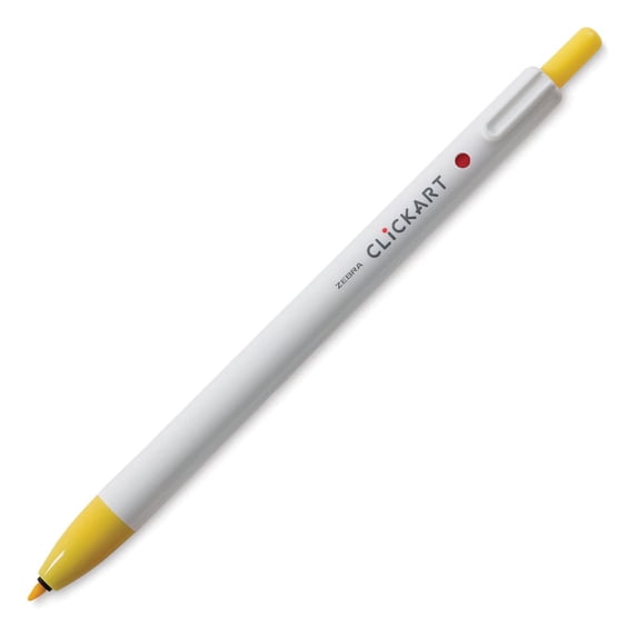 Zebra ClickArt Retractable Marker - Yellow