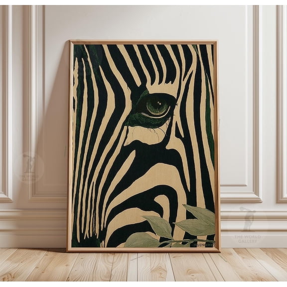 Zebra Close Up Poster, Safari Animal Wall Art Print, Poster Only