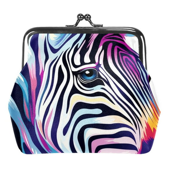Zebra Coin Purse, Kiss Lock Coin Purse, Large Capacity Coin Pouch, Change Purse Cute Car Coin Holder for Women